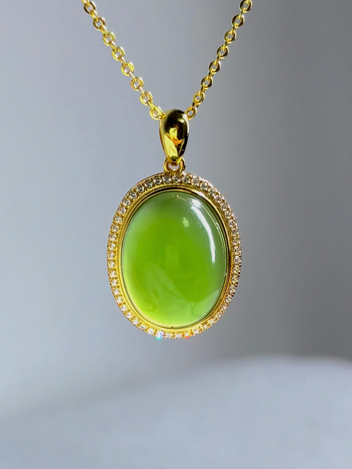 Biyu Oval Nephrite Jade S925 Pendant cert 2186