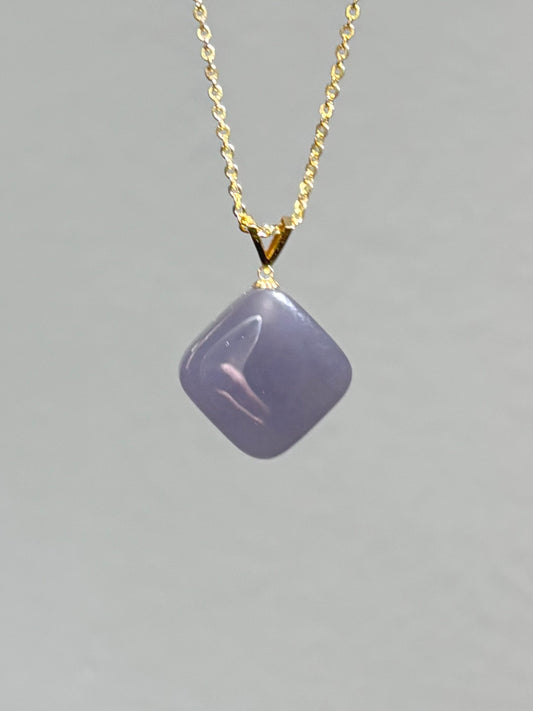Ash Purple 18K Diamond Nephrite Jade Pendant